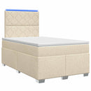 vidaXL Boxspring ágy matraccal Krémszínű 120 x 200 cm Szövet