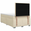 vidaXL Boxspring ágy matraccal Krémszínű 120 x 200 cm Szövet