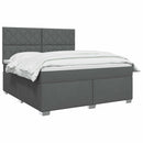 vidaXL Boxspring ágy matraccal Sötétszürke 140 x 190 cm Szövet