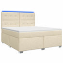 vidaXL Boxspring ágy matraccal Krémszínű 160 x 200 cm Szövet