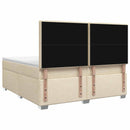 vidaXL Boxspring ágy matraccal Krémszínű 160 x 200 cm Szövet