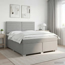 vidaXL Boxspring ágy matraccal Világosszürke 160 x 200 cm Szövet