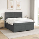vidaXL Boxspring ágy matraccal Sötétszürke 160 x 200 cm Szövet