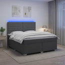 vidaXL Boxspring ágy matraccal Sötétszürke 140 x 200 cm Szövet