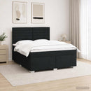 vidaXL Boxspring ágy matraccal fejtámlával Fekete 160 x 200 cm Szövet