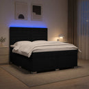 vidaXL Boxspring ágy matraccal fejtámlával Fekete 160 x 200 cm Szövet