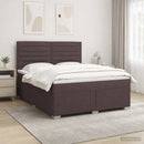 vidaXL Boxspring ágy matraccal Sötét Barna 160 x 200 cm Szövet