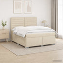 vidaXL Boxspring ágy matraccal Krémszínű 140 x 200 cm Szövet