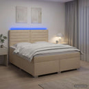 vidaXL Boxspring ágy matraccal Krémszínű 140 x 200 cm Szövet