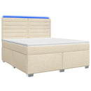vidaXL Boxspring ágy matraccal Krémszínű 180 x 200 cm Szövet