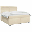vidaXL Boxspring ágy matraccal Krémszínű 180 x 200 cm Szövet