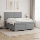 vidaXL Boxspring ágy matraccal Világosszürke 140 x 200 cm Szövet