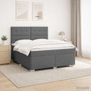 vidaXL Boxspring ágy matraccal Sötétszürke 160 x 200 cm Szövet