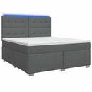 vidaXL Boxspring ágy matraccal Sötétszürke 180 x 200 cm Szövet