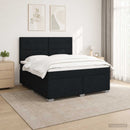 vidaXL Boxspring ágy matraccal fejtámlával Fekete 160 x 200 cm Szövet