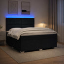 vidaXL Boxspring ágy matraccal fejtámlával Fekete 180 x 200 cm Szövet