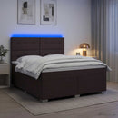 vidaXL Boxspring ágy matraccal Sötét Barna 140 x 200 cm Szövet
