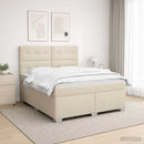 vidaXL Boxspring ágy matraccal Krémszínű 140 x 190 cm Szövet