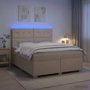 vidaXL Boxspring ágy matraccal Krémszínű 140 x 200 cm Szövet