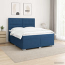 vidaXL Boxspring ágy matraccal LED szalagokkal Kék 140 x 200 cm Szövet