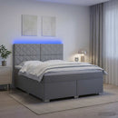 vidaXL Boxspring ágy matraccal Világosszürke 160 x 200 cm Szövet