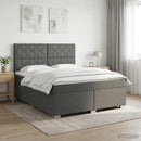 vidaXL Boxspring ágy matraccal Sötétszürke 140 x 200 cm Szövet