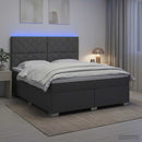vidaXL Boxspring ágy matraccal Sötétszürke 140 x 200 cm Szövet