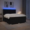 vidaXL Boxspring ágy matraccal fejtámlával Fekete 140 x 200 cm Szövet