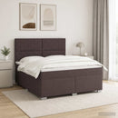 vidaXL Boxspring ágy matraccal Sötét Barna 140 x 200 cm Szövet