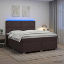 vidaXL Boxspring ágy matraccal Sötét Barna 140 x 190 cm Szövet