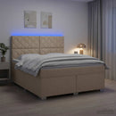 vidaXL Boxspring ágy matraccal Krémszínű 160 x 200 cm Szövet