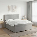 vidaXL Boxspring ágy matraccal Világosszürke 200 x 200 cm Szövet