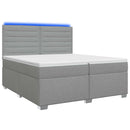 vidaXL Boxspring ágy matraccal Világosszürke 200 x 200 cm Szövet