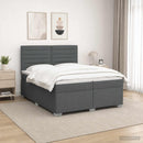 vidaXL Boxspring ágy matraccal Sötétszürke 200 x 200 cm Szövet