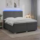 vidaXL Boxspring ágy matraccal Sötétszürke 200 x 200 cm Szövet