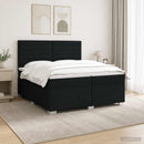 vidaXL Boxspring ágy matraccal fejtámlával Fekete 200 x 200 cm Szövet