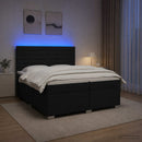 vidaXL Boxspring ágy matraccal fejtámlával Fekete 200 x 200 cm Szövet