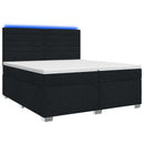 vidaXL Boxspring ágy matraccal fejtámlával Fekete 200 x 200 cm Szövet