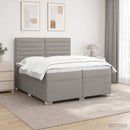 vidaXL Boxspring ágy matraccal Tópszínű 200 x 200 cm Szövet