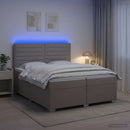 vidaXL Boxspring ágy matraccal Tópszínű 200 x 200 cm Szövet