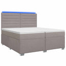 vidaXL Boxspring ágy matraccal Tópszínű 200 x 200 cm Szövet
