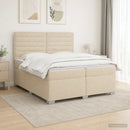 vidaXL Boxspring ágy matraccal Krémszínű 200 x 200 cm Szövet