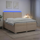 vidaXL Boxspring ágy matraccal Krémszínű 200 x 200 cm Szövet