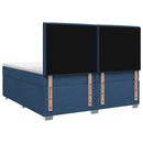 vidaXL Boxspring ágy matraccal LED szalagokkal Kék 200 x 200 cm Szövet