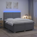 vidaXL Boxspring ágy matraccal Világosszürke 200 x 200 cm Szövet