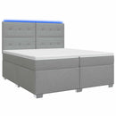 vidaXL Boxspring ágy matraccal Világosszürke 200 x 200 cm Szövet