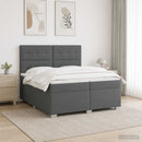 vidaXL Boxspring ágy matraccal Sötétszürke 200 x 200 cm Szövet