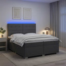 vidaXL Boxspring ágy matraccal Sötétszürke 200 x 200 cm Szövet