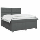 vidaXL Boxspring ágy matraccal Sötétszürke 200 x 200 cm Szövet