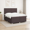 vidaXL Boxspring ágy matraccal Sötét Barna 200 x 200 cm Szövet